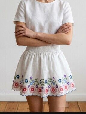 Stella McCartney Kids Teen Girls Embroidered Flowers Skirt